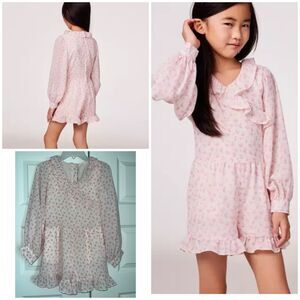 Janie and Jack Floral Trim Romper Girls size 8